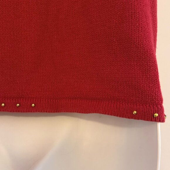 VINTAGE Red Snowman Christmas Sweater Vest | PL | Faux Fur Collar - Picture 11 of 13